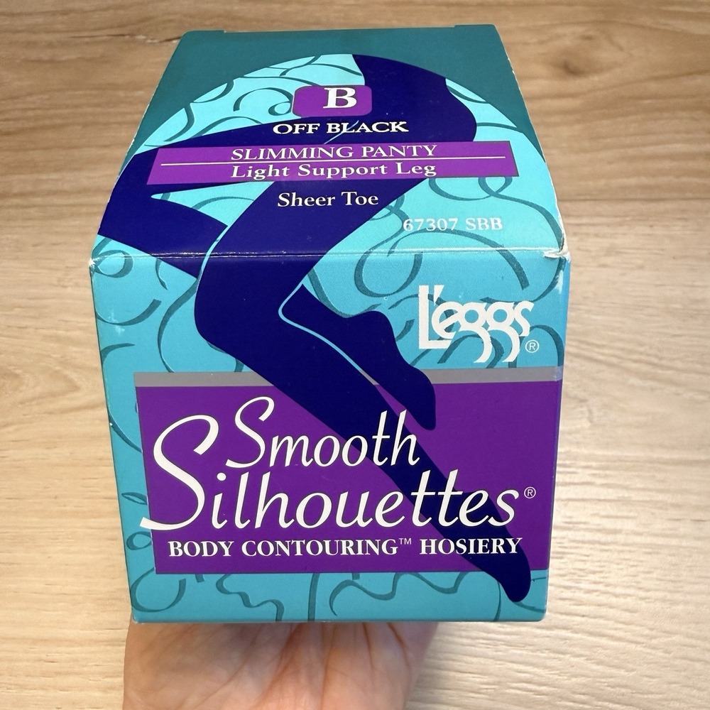 L'Eggs‎ Women's Pantyhose 1998 Smooth Silhouettes Size B Off Black Sheer Toe New